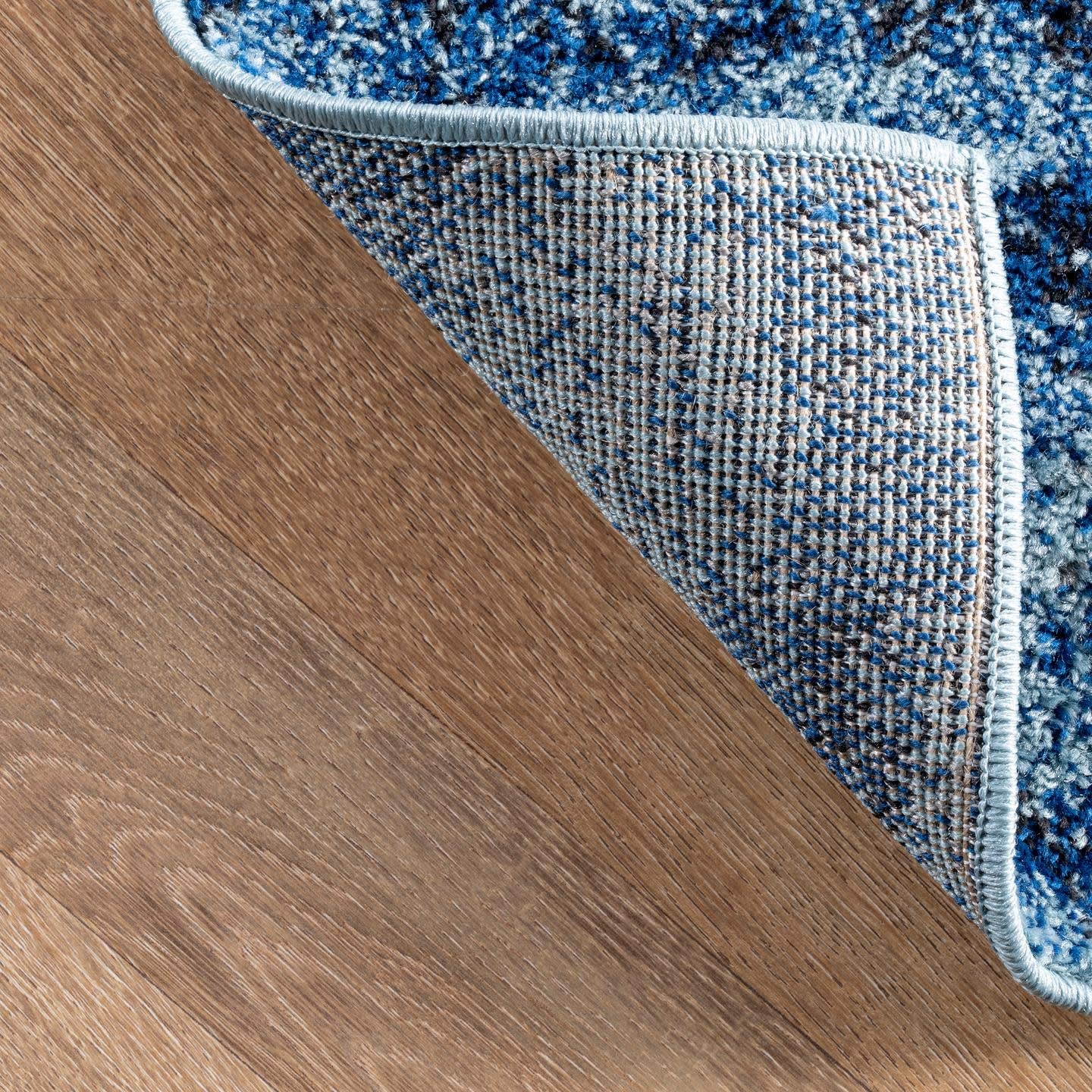 Contemporary Abstract Blue Soft Area Rug