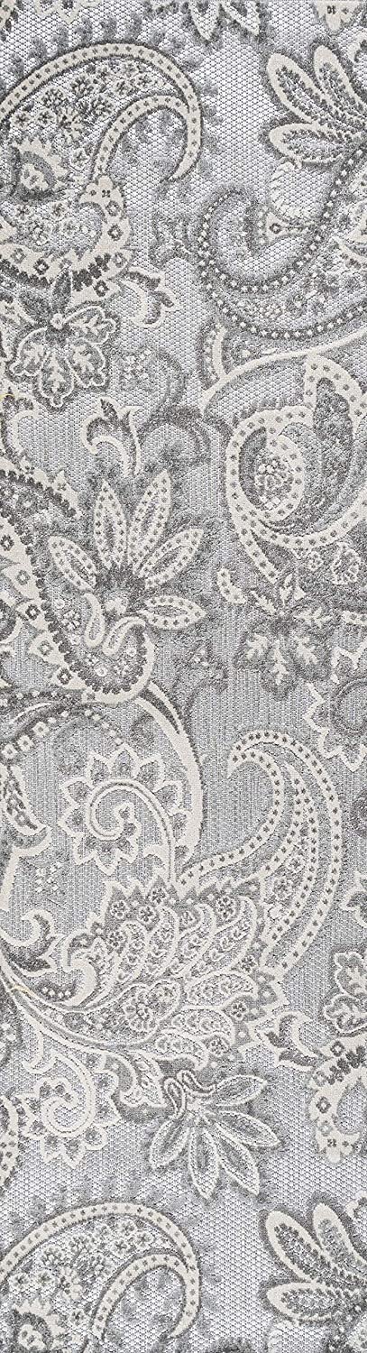 Gordes Paisley Indoor/Outdoor Light Gray/Ivory Rug