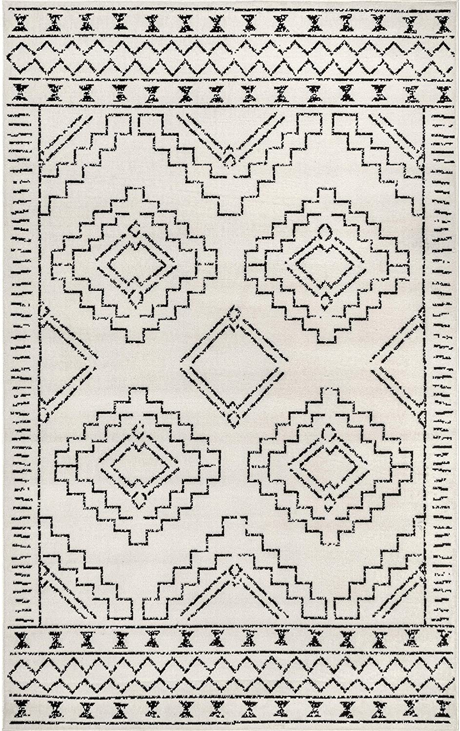 Creek Tribal Moroccan Area Rug, Grey