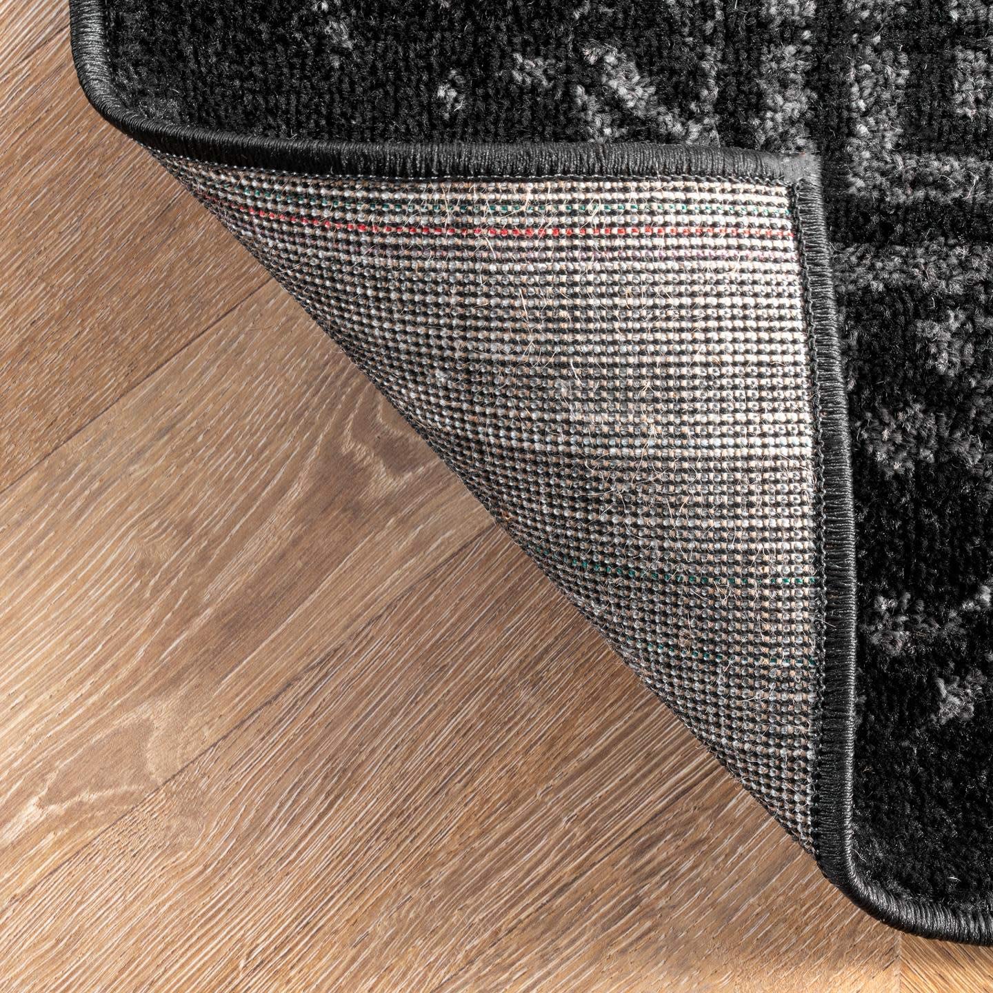 Distressed Vintage Black Soft Area Rug
