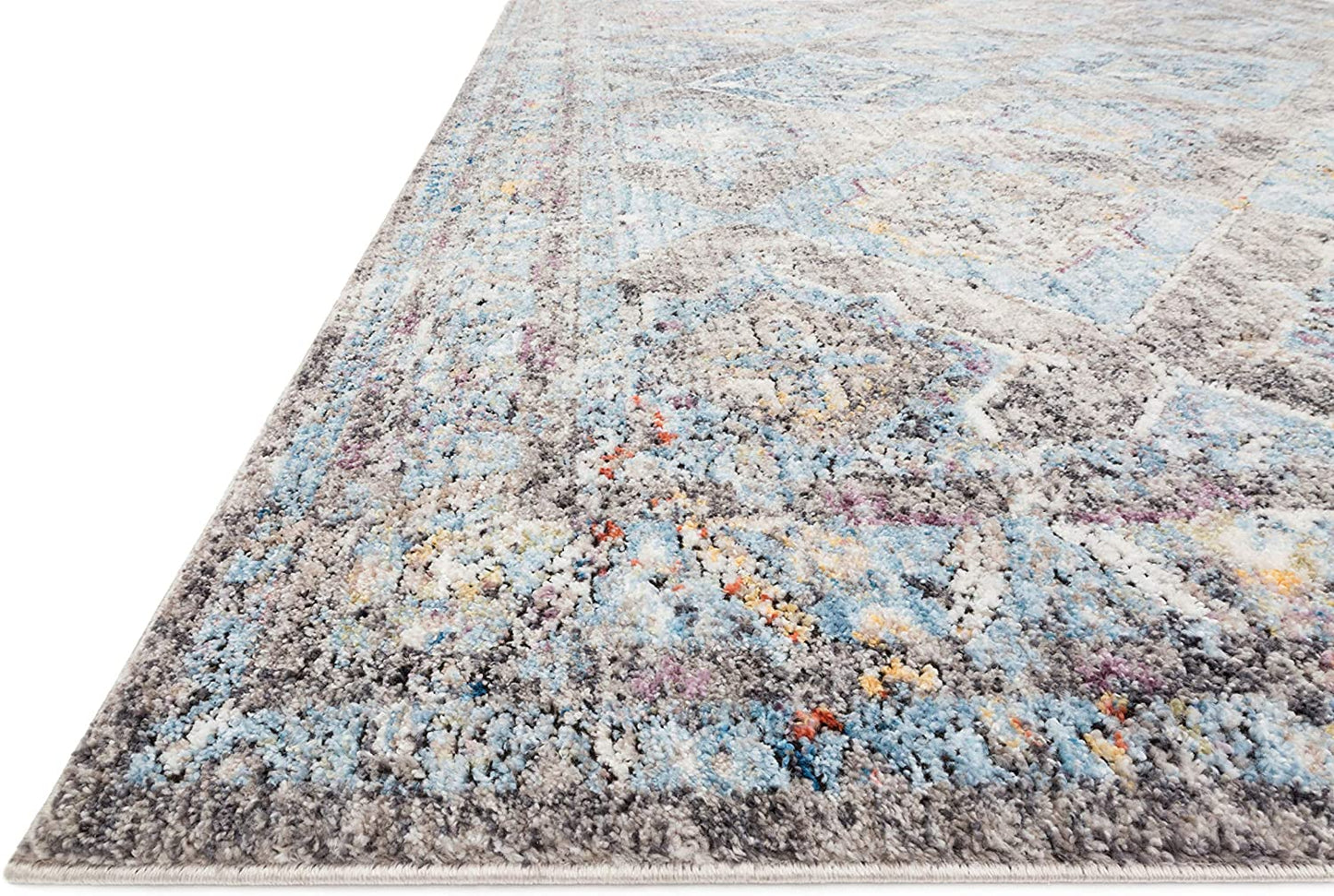 Dante Collection Soft Area Rug Granite/Light Blue