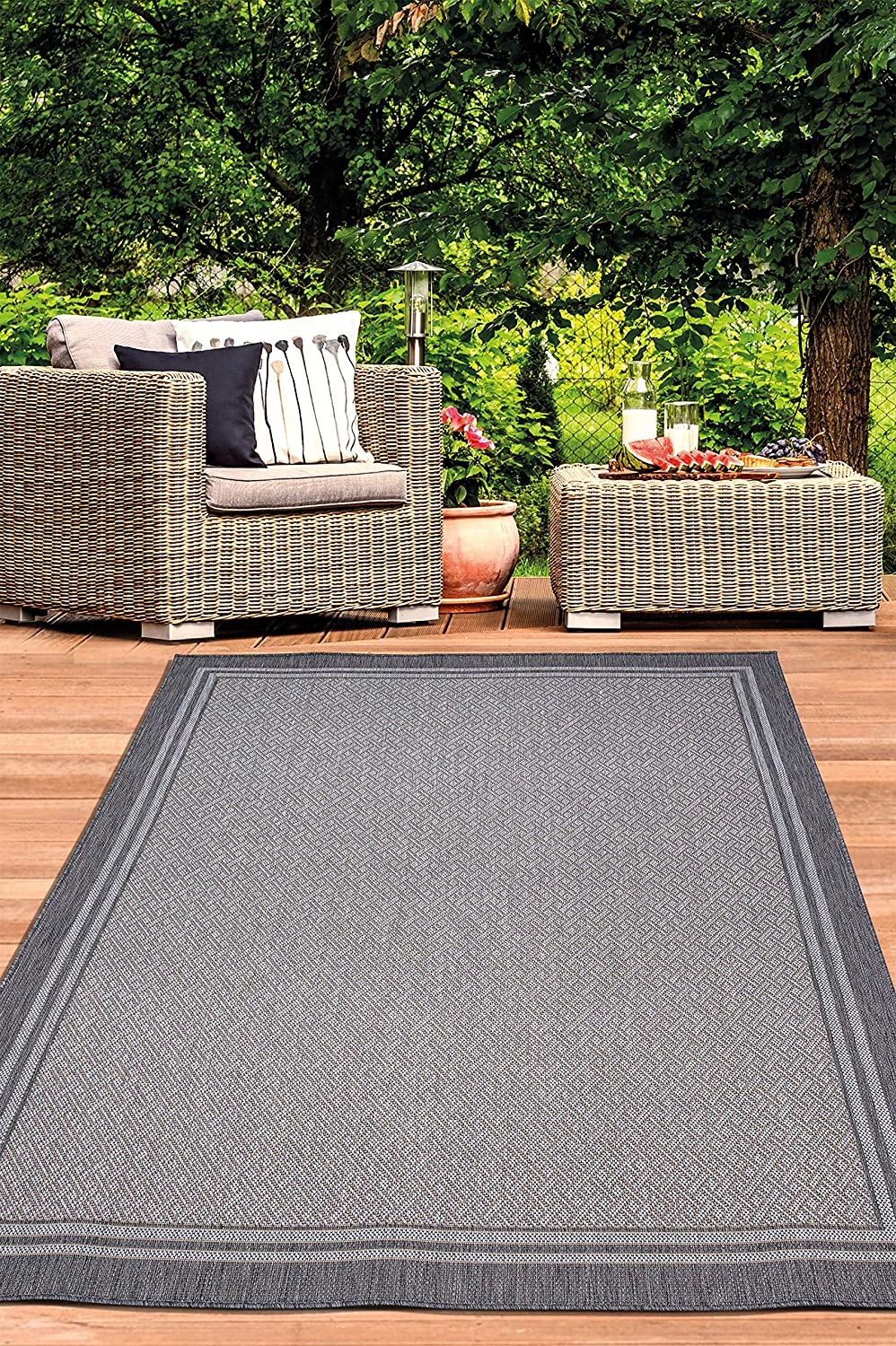 Jardin Indoor/Outoor Light Grey Area Rug