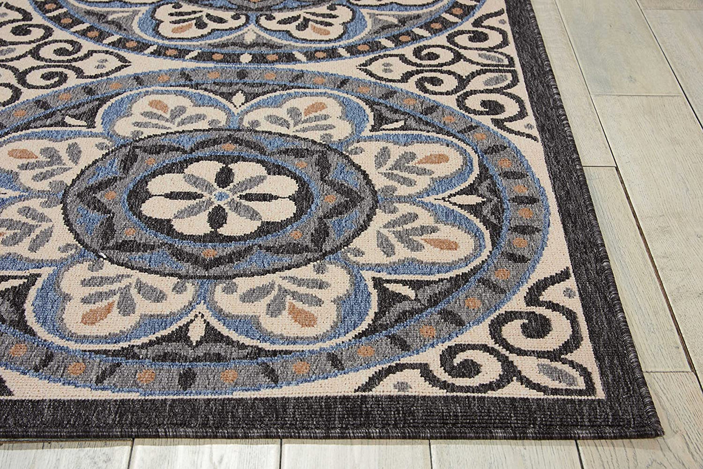 Indoor/Outdoor Area Rug,  IVORY/CHARCOAL