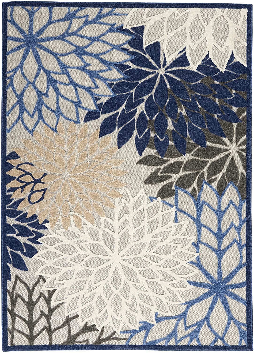 Indoor/Outdoor Floral Blue/Multicolor Area Rug