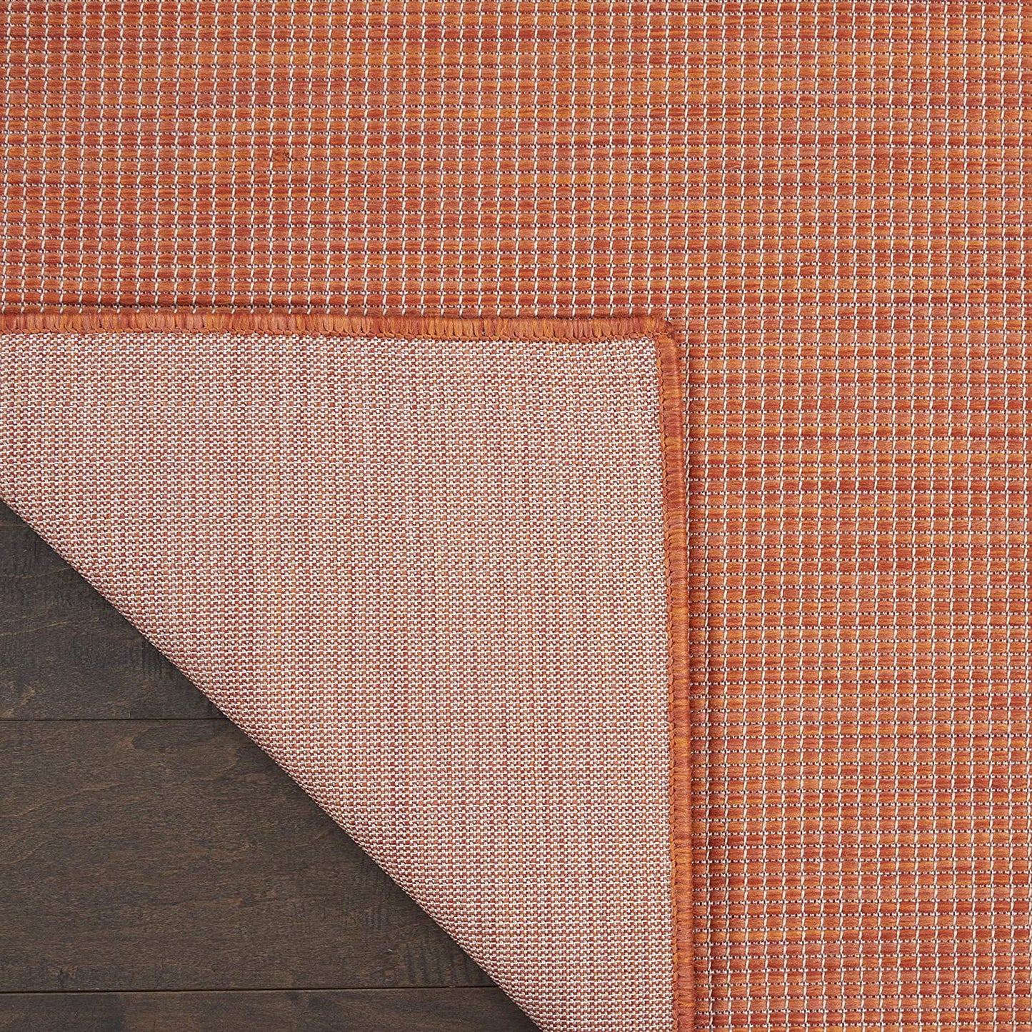 Flat-Weave Indoor/Outdoor Terracotta Soft Area Rug