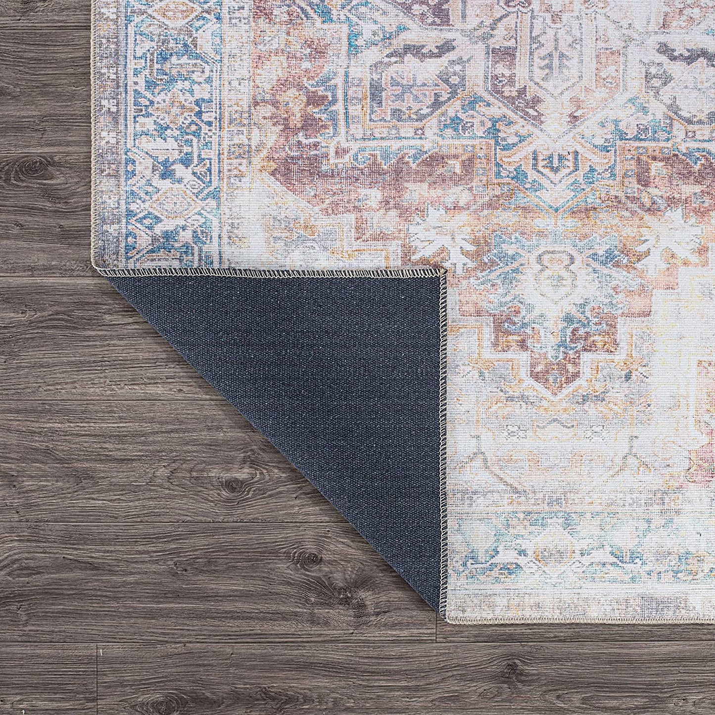 Bohemian Distressed Stain Resistant Flat Weave Eco Friendly Premium Recycled Machine Washable Area Rug 2'1"x3' Rust