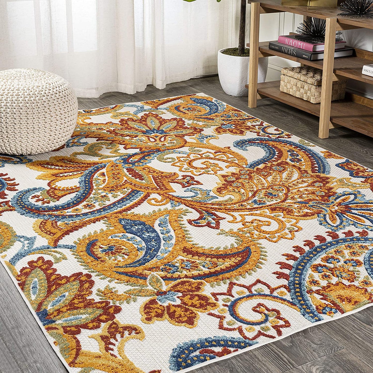 Gordes Paisley Indoor/Outdoor Orange/Multi Rug