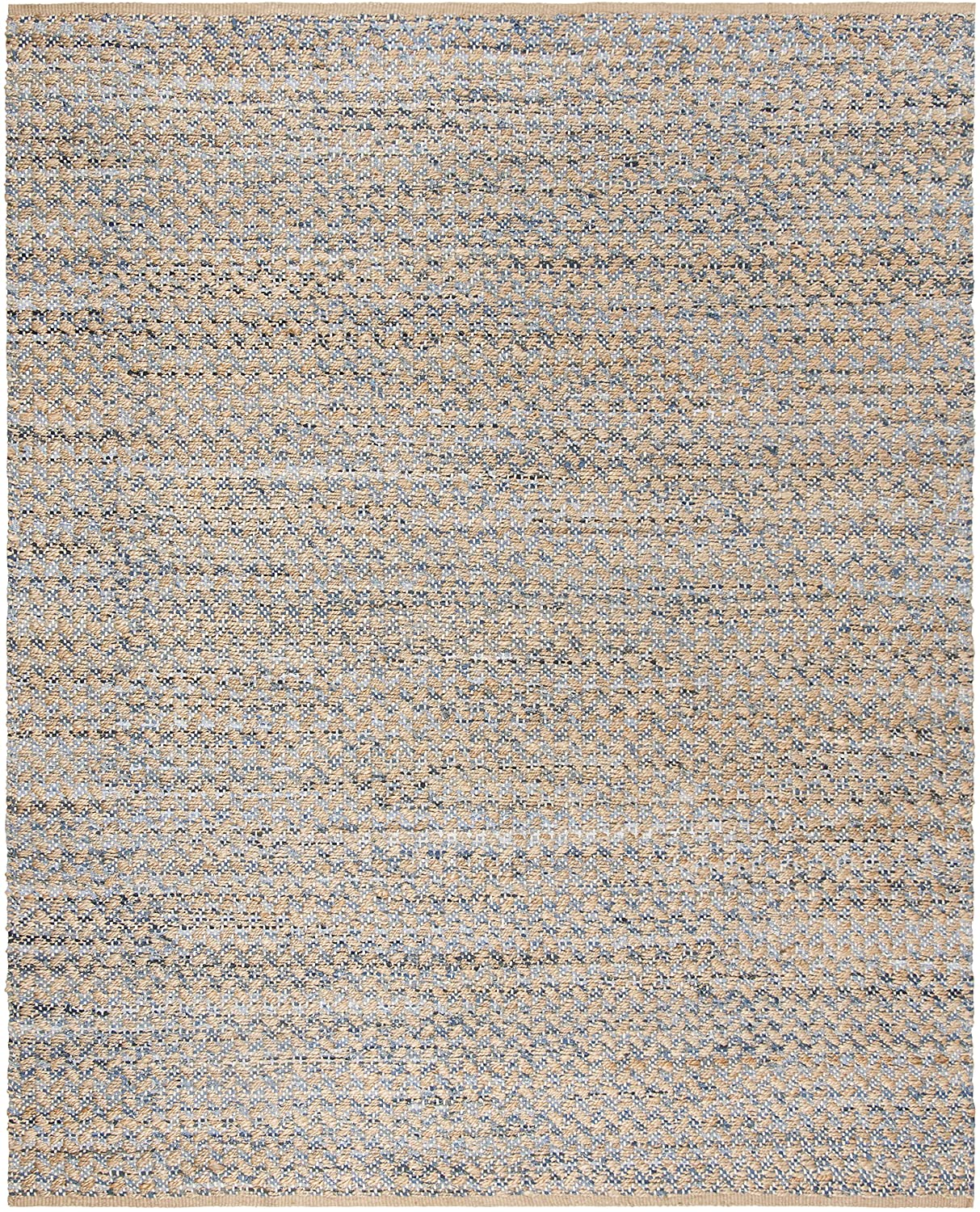 Cape Cod Collection Handmade Coastal Braided Jute Soft Area Rug Blue / Natural