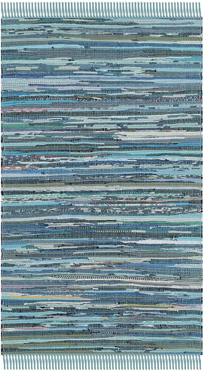 Hand Woven Blue and Multi Cotton Area Rug
