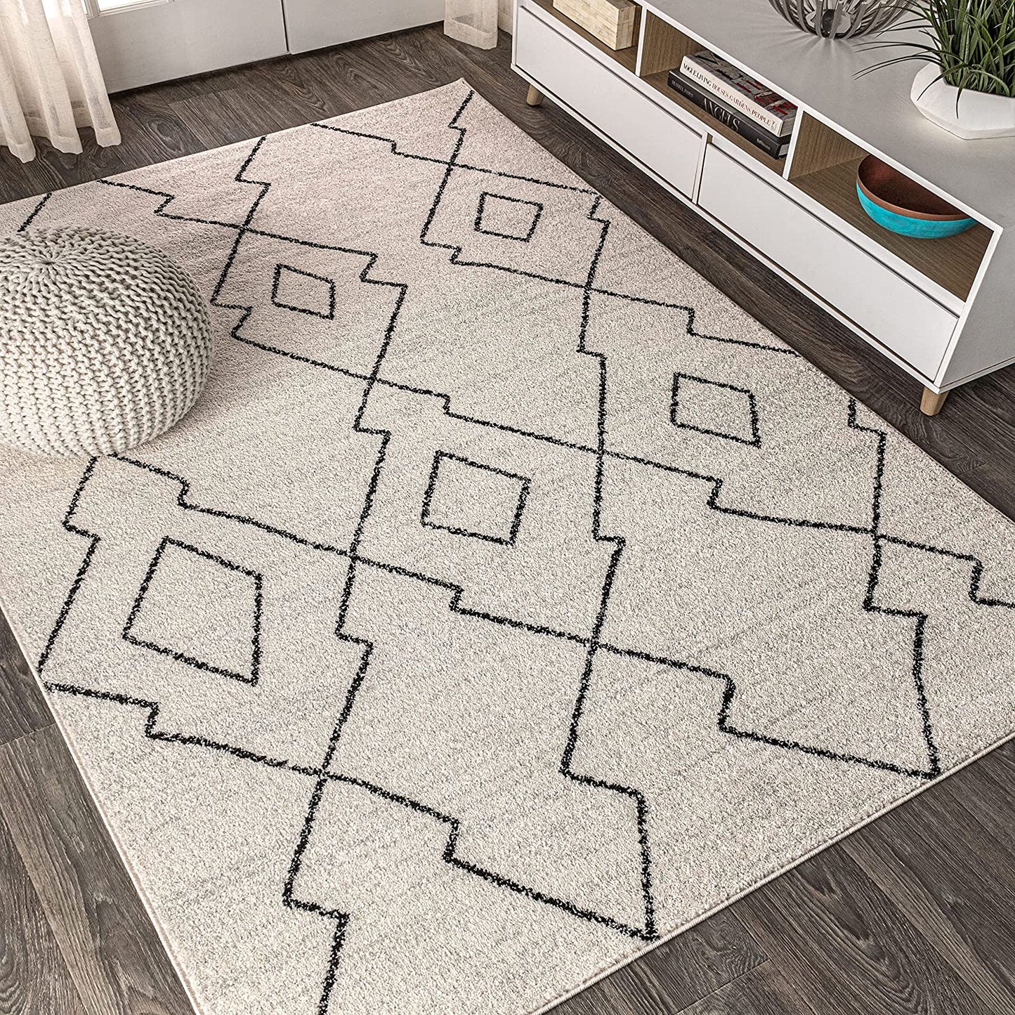 JONATHAN Y soft Area Rug for Bedroom Kitchen Living Room Indoor Black