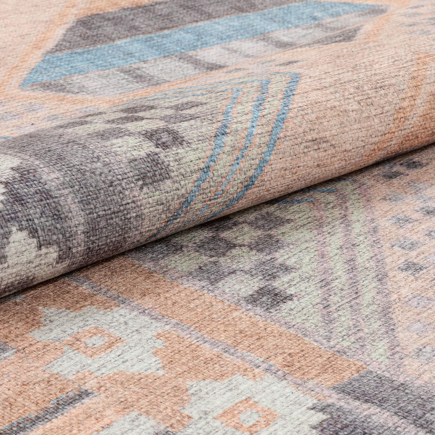 Boron Pink Machine Washable Vintage Distressed Area Rug