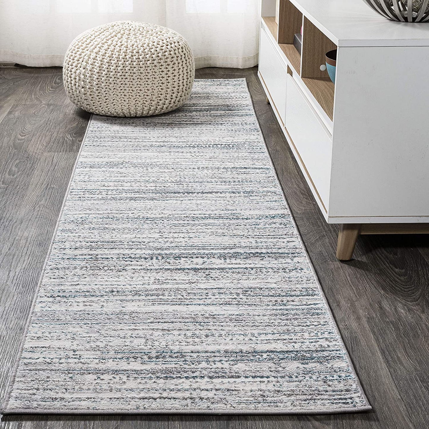 Loom Modern Strie Gray/Black . Soft Area Rug