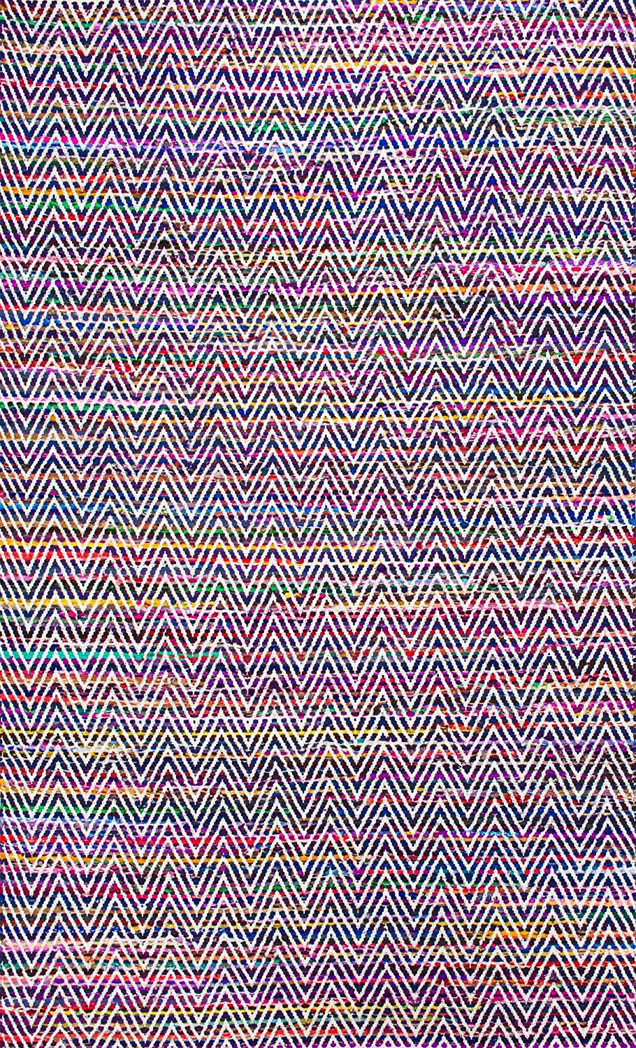 Handwoven Chevron Pattern Soft Indigo Texture Area Rug