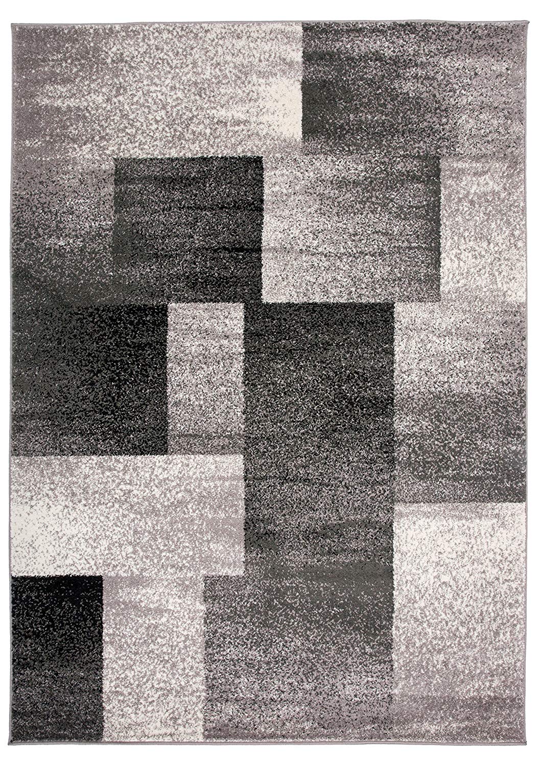 Geometric Gray Box Pattern Area Rugs