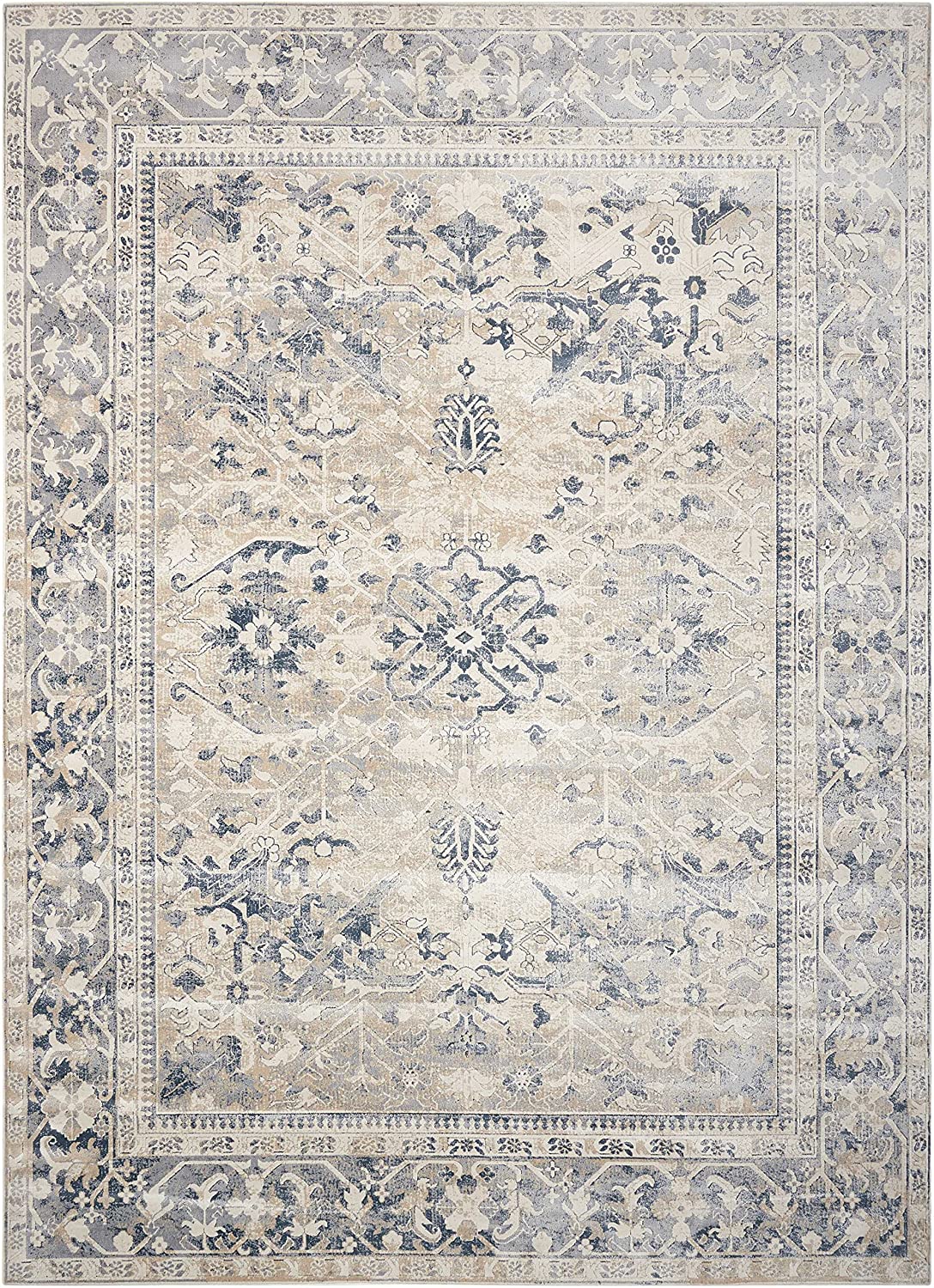 Antique Kathy Irelands Ivory Blue Soft Area Rug