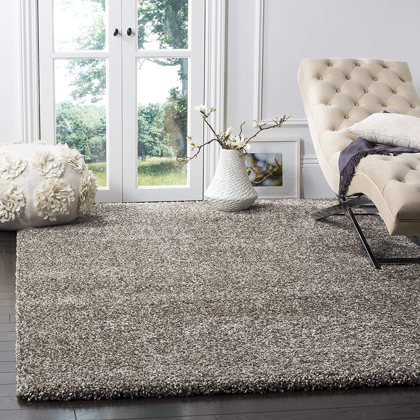 Gray Soft Plush Shag Area Rug