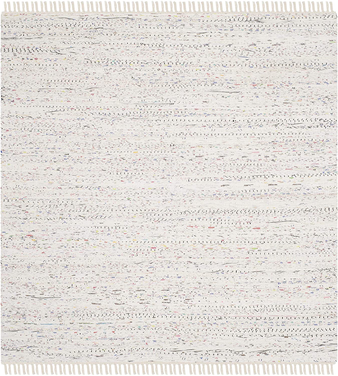 Hand Woven Ivory and Multi Cotton Area Rug