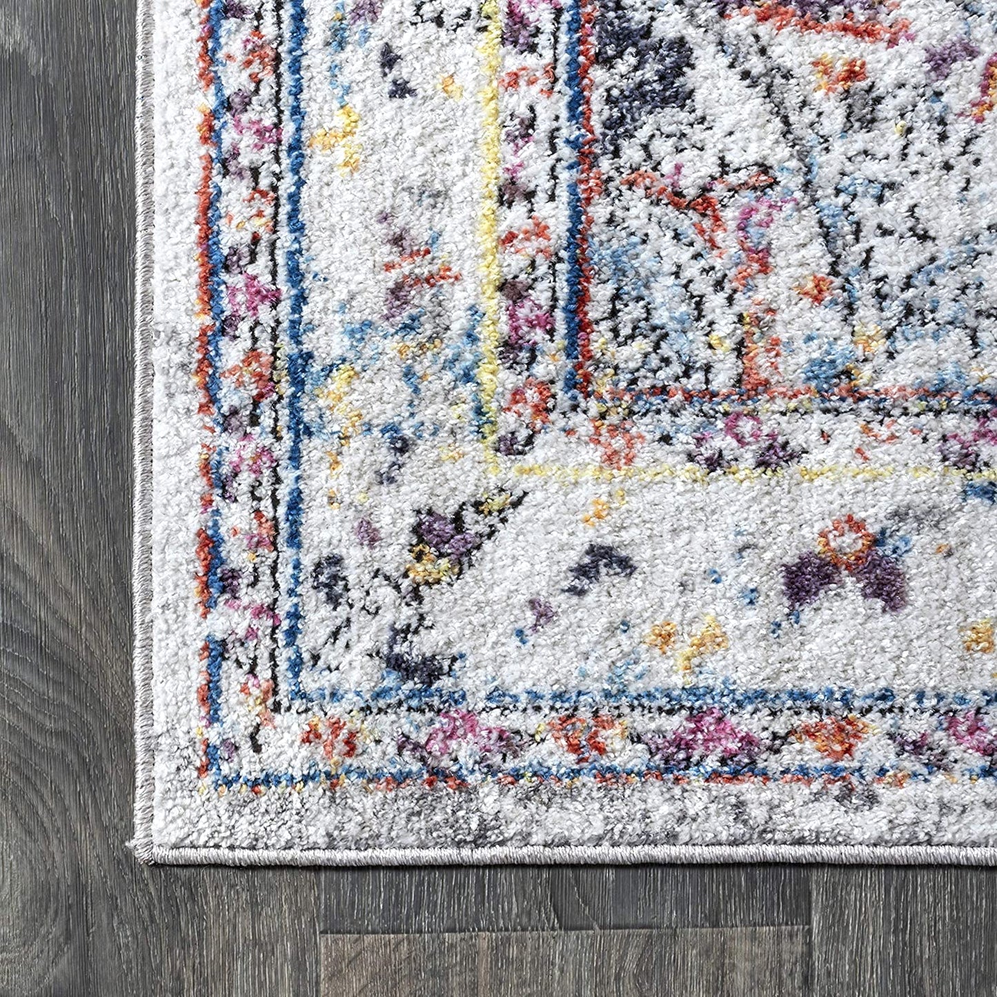 Maras Vintage Medallion Gray/Red/Turquoise Soft Area Rug