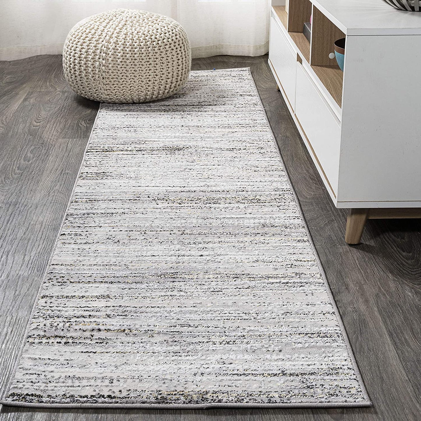 Loom Modern Strie Gray/Black . Soft Area Rug