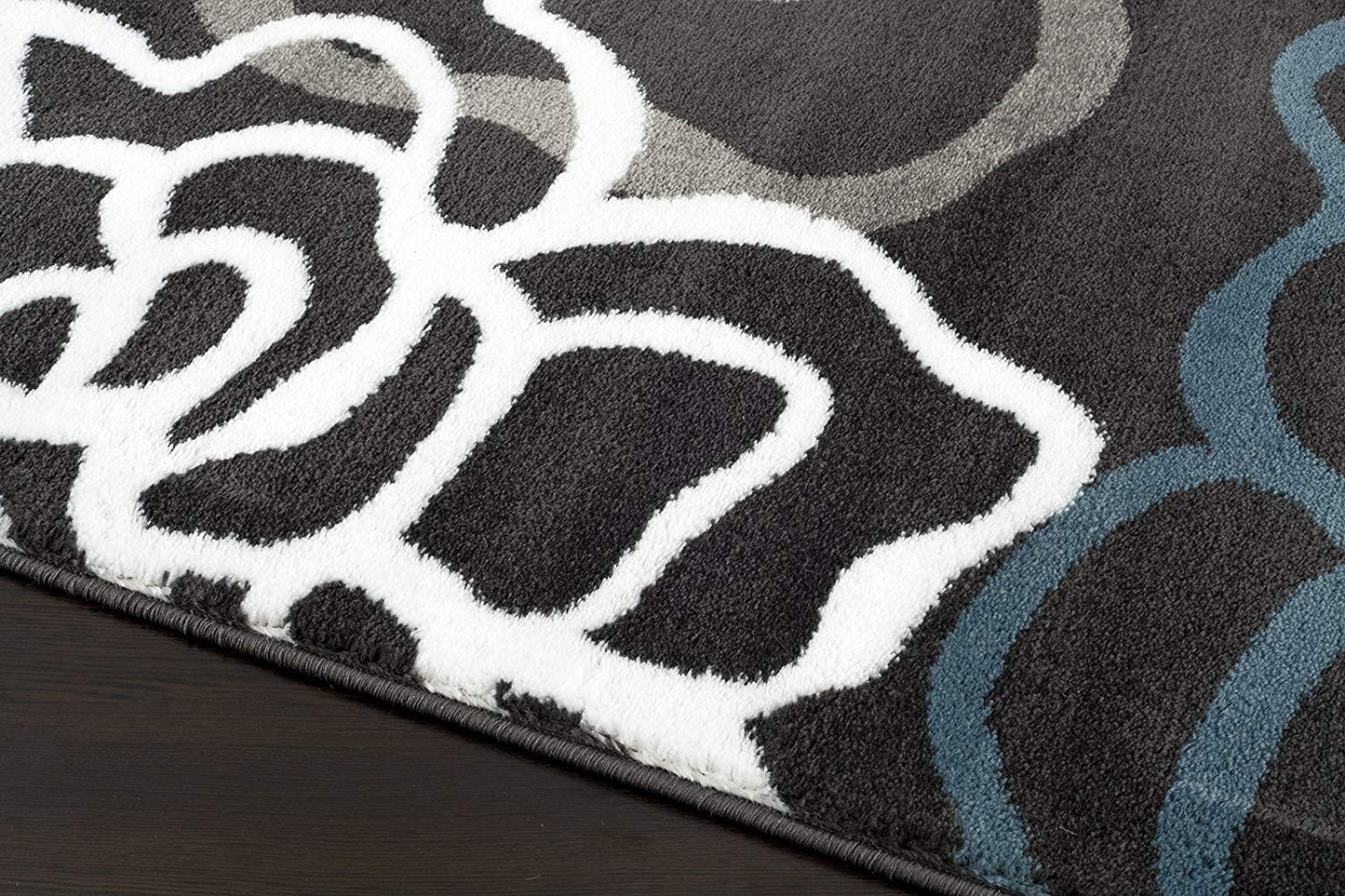 Floral Gray/Grey Yellow Blue Area Rug