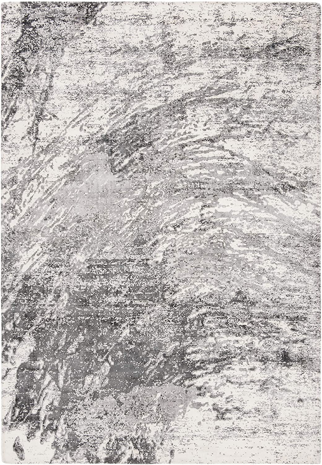 Mirage Collection MIR756M Handmade Modern Abstract Viscose Area Rug Blue / Ivory