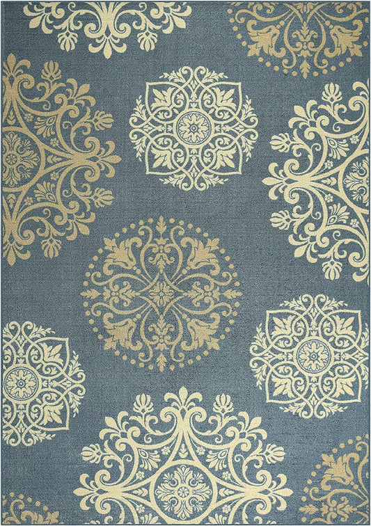 Maples Rugs  Non Skid Hallway Entry Rugs  Blue
