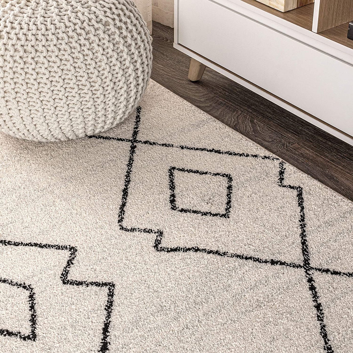 JONATHAN Y soft Area Rug for Bedroom Kitchen Living Room Indoor Black