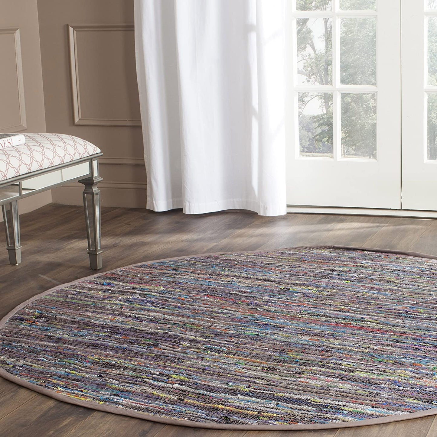 Hand Woven Rust and Multi Cotton Area Rug
