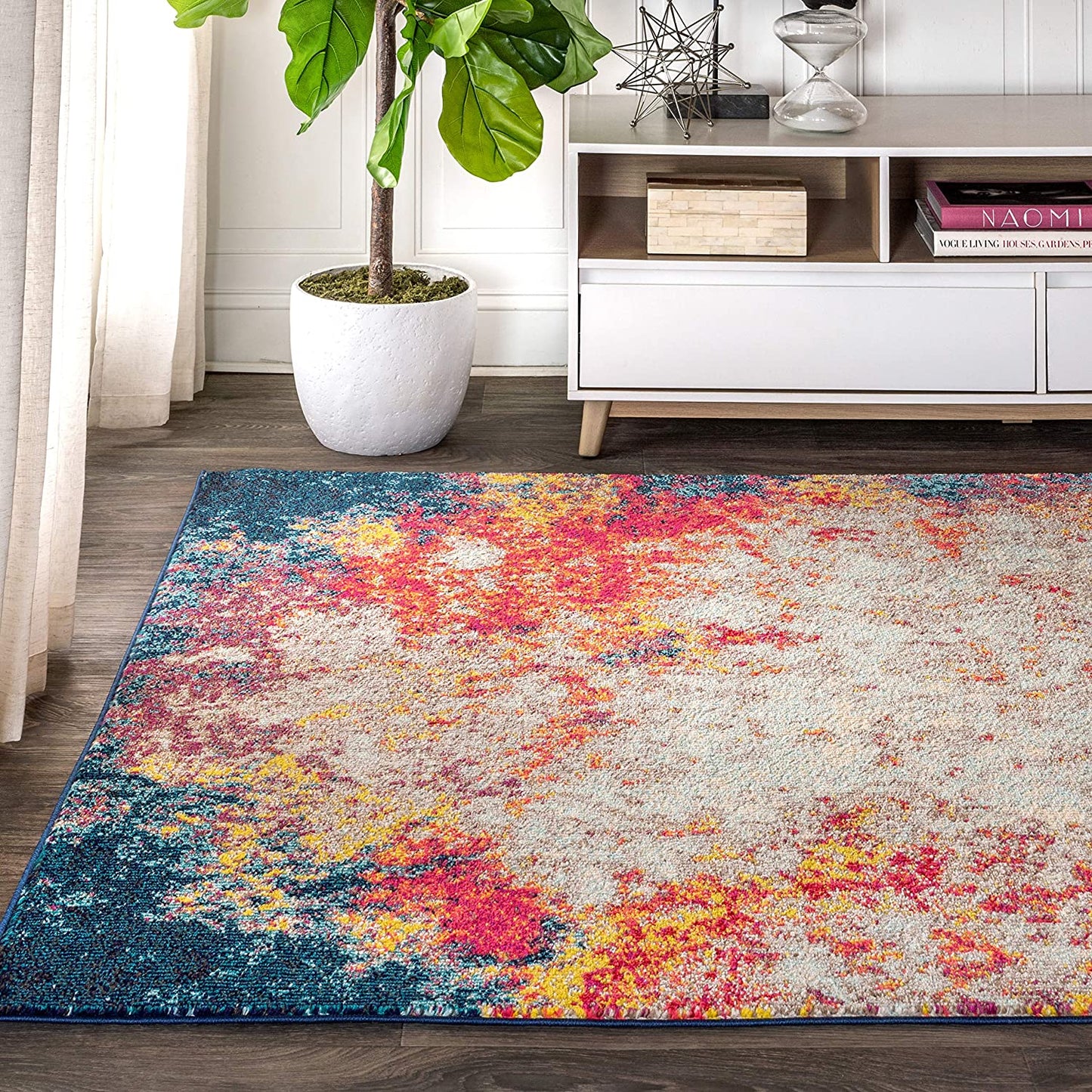 JONATHAN Y Contemporary POP Modern Abstract Multi/Yellow soft Area Rug
