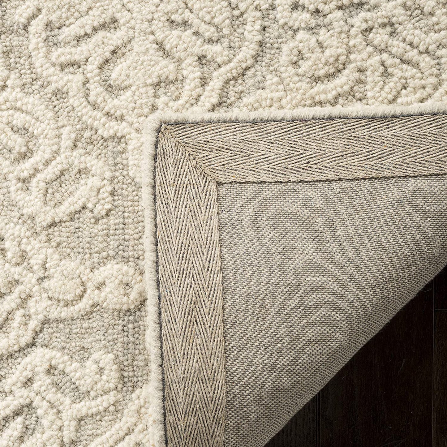 Blossom Collection BLM112B Handmade Premium Wool Soft Area Rug Beige / Ivory