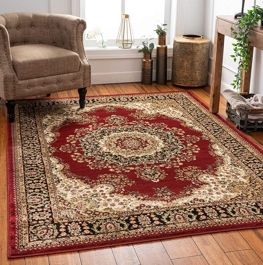 Medallion Oriental Persian Area Rug Red