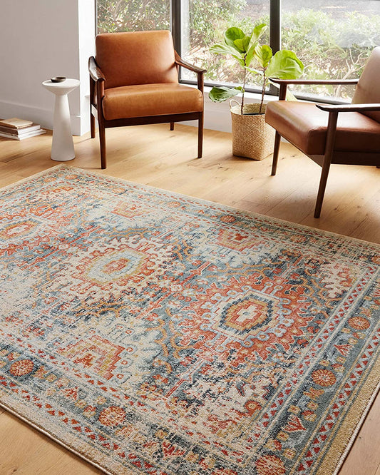 Jocelyn Collection Mist / Multi, Transitional Soft Area Rug