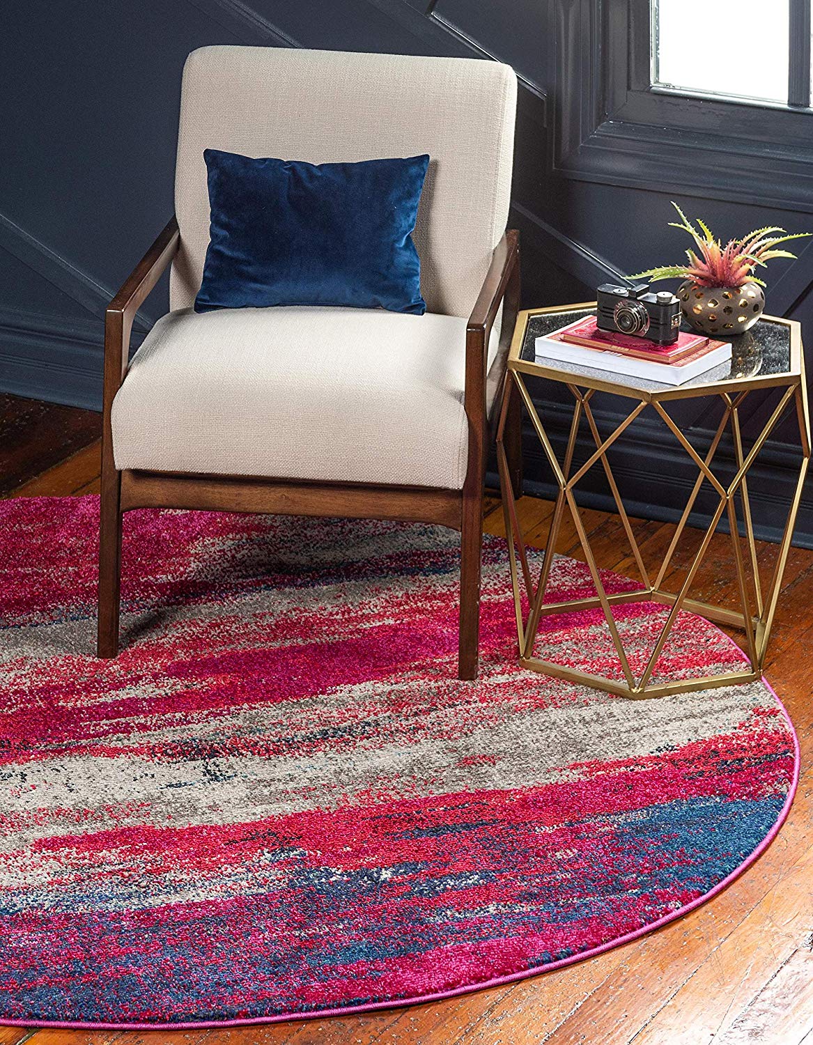 Bright Abstract Red Magenta Soft Area Rug