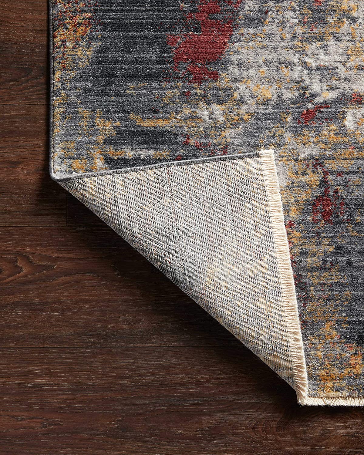 Samra Collection DK. Grey / Spice, Transitional Soft Area Rug