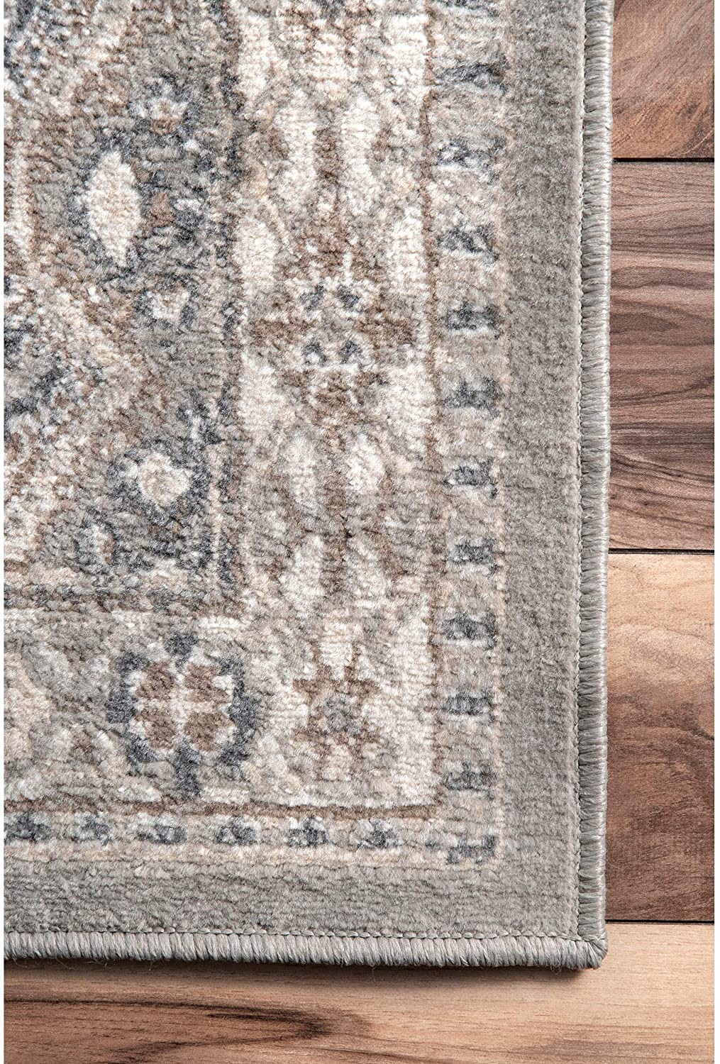 Becca Vintage Tile Area Rug, Oval, Grey