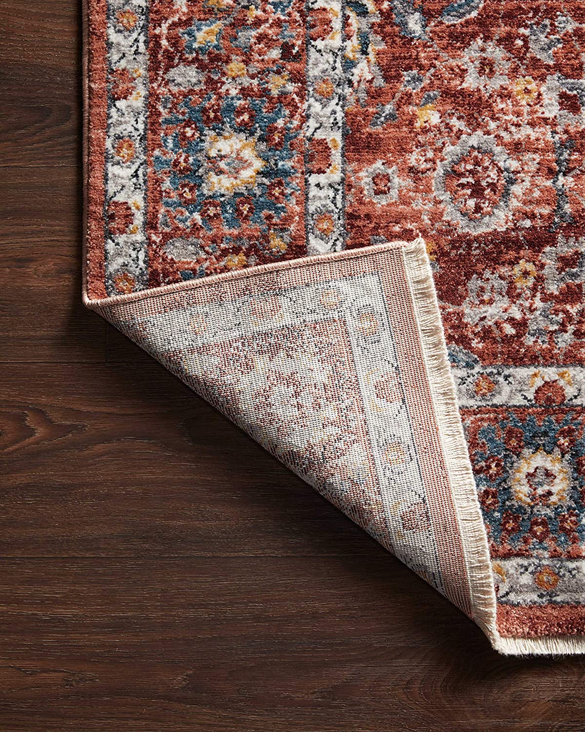 Samra Collection Brick / Multi, Transitional Soft Area Rug