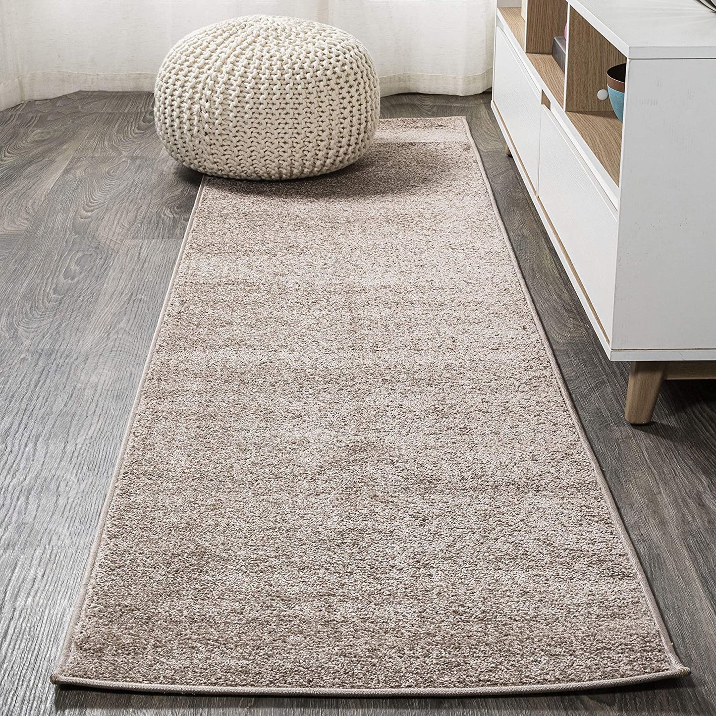 Haze Solid Low-Pile Red Soft Area Rug