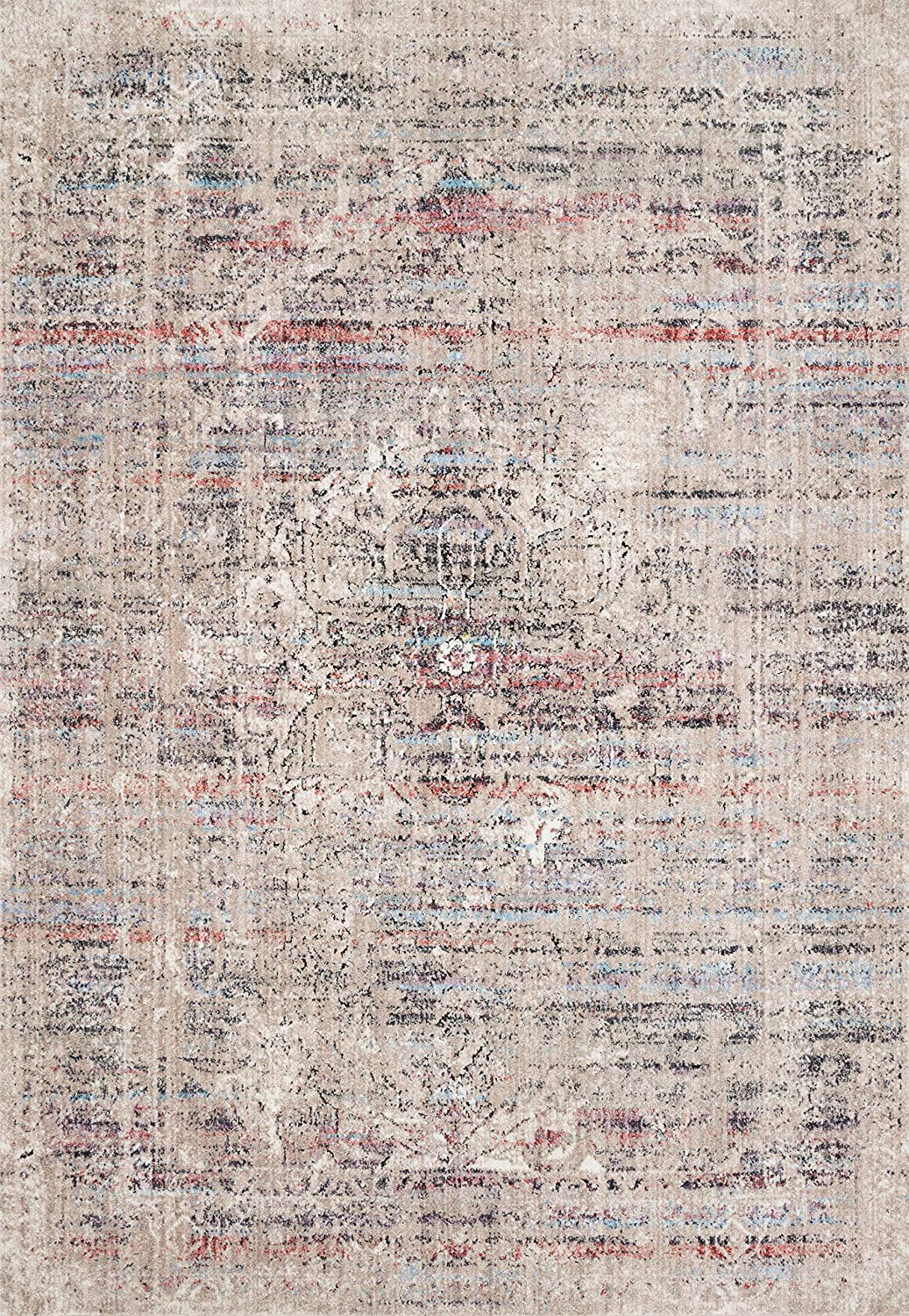 Dante Collection Soft Area Rug Beige/Multi