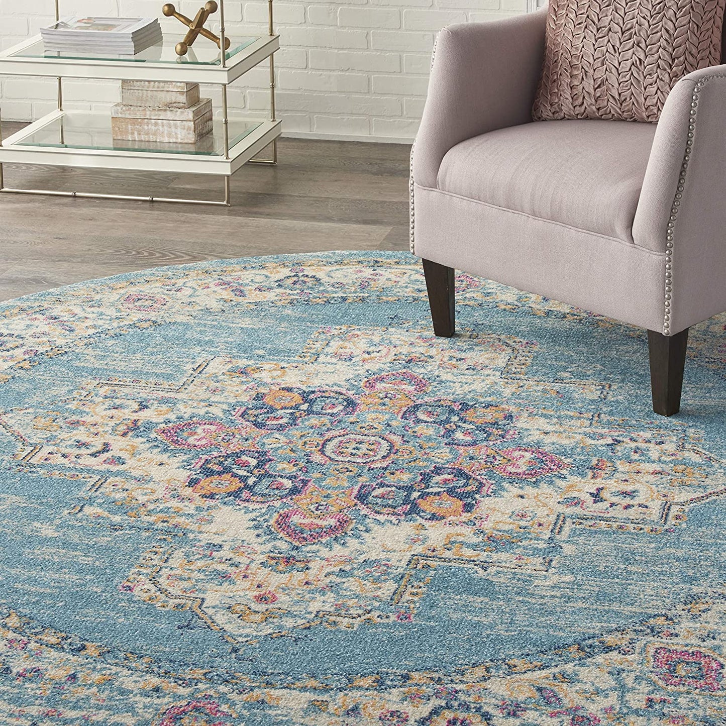 Chic Light Blue Area Rug Runner