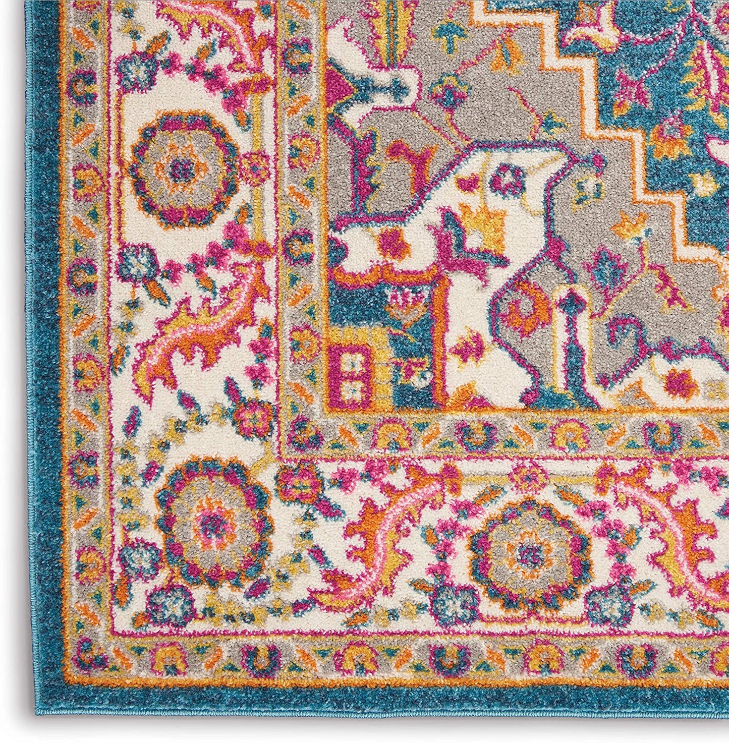 Persian Colorful Teal Multicolor Area Rug