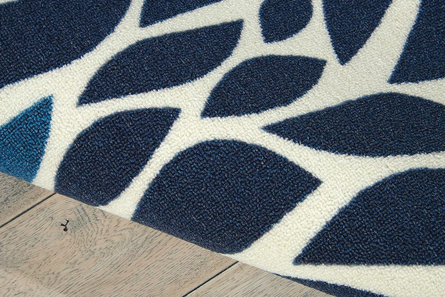 Floral Indoor Outdoor Blue Area Rug