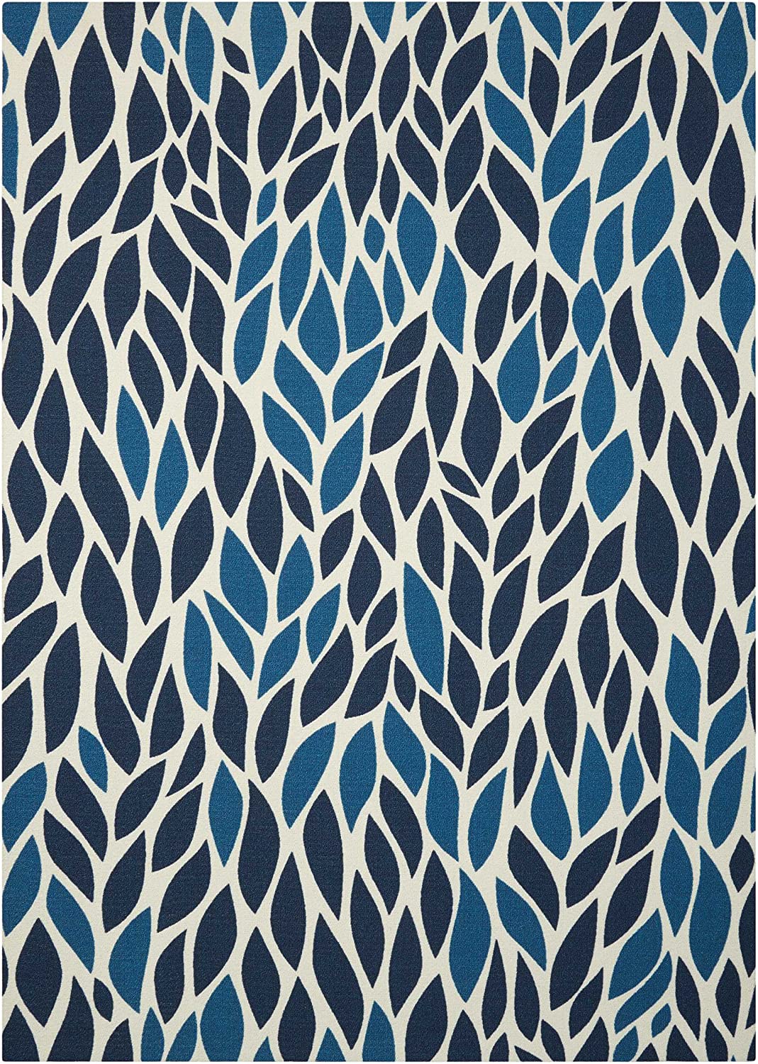 Floral Indoor Outdoor Blue Area Rug