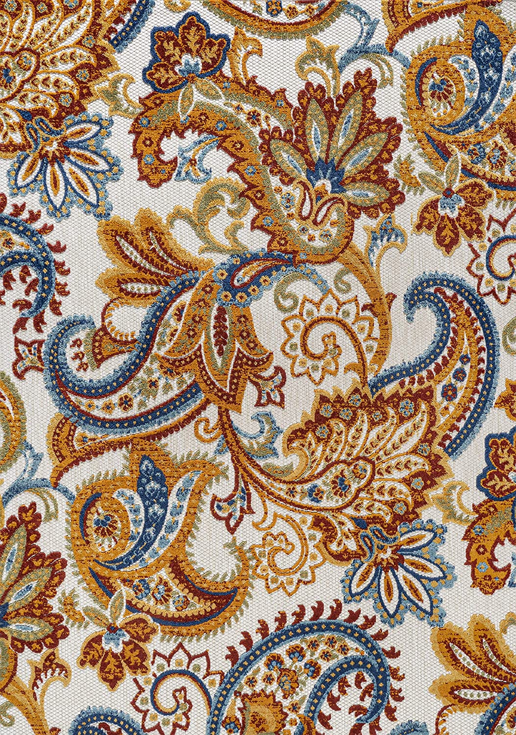 Gordes Paisley Indoor/Outdoor Orange/Multi Rug