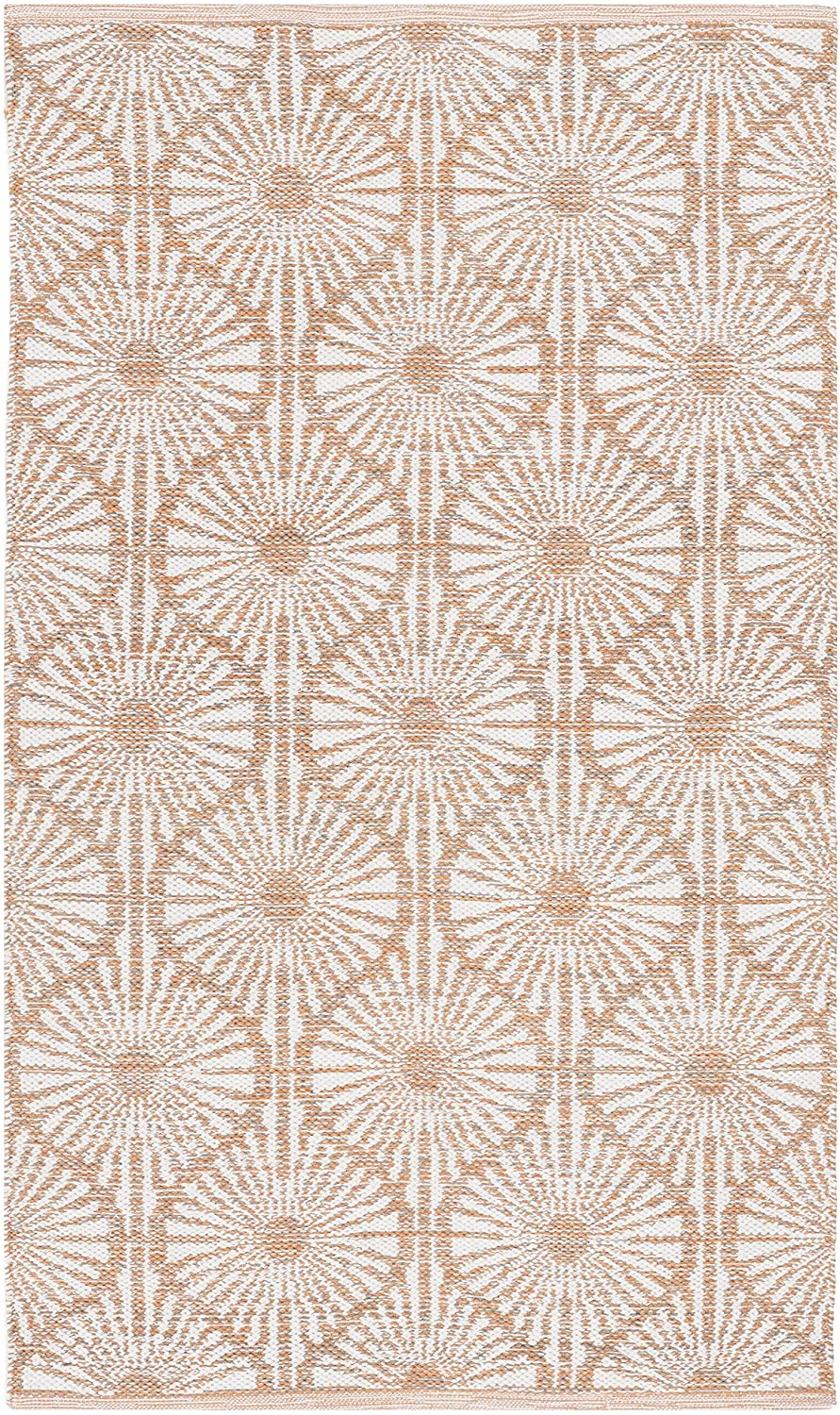 Montauk Collection MTK606H Handmade Cotton Area Rug Aqua / Ivory