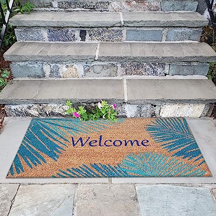 Natura Door Mat - Novelty Designs, Durable Natural Coir & Vinyl Back, Long Lasting Color, Foyers, Porches, Patios & Decks, Sunflower, 1'6" x 2'6"