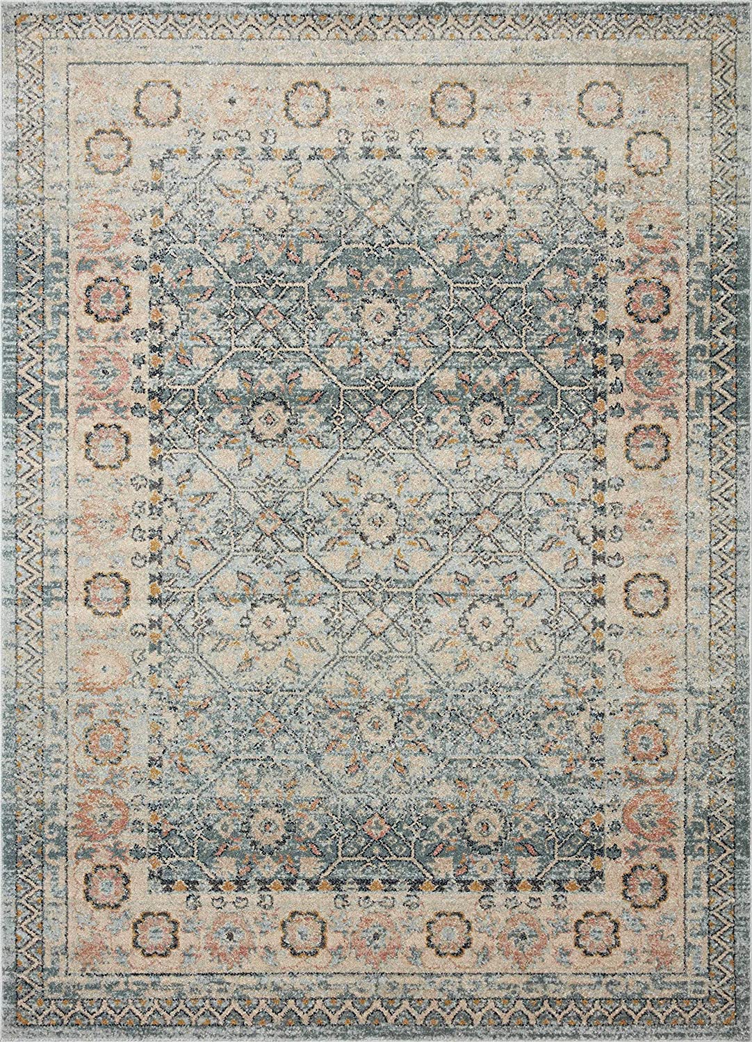 Jocelyn Collection Sky / Multi, Transitional Soft Area Rug
