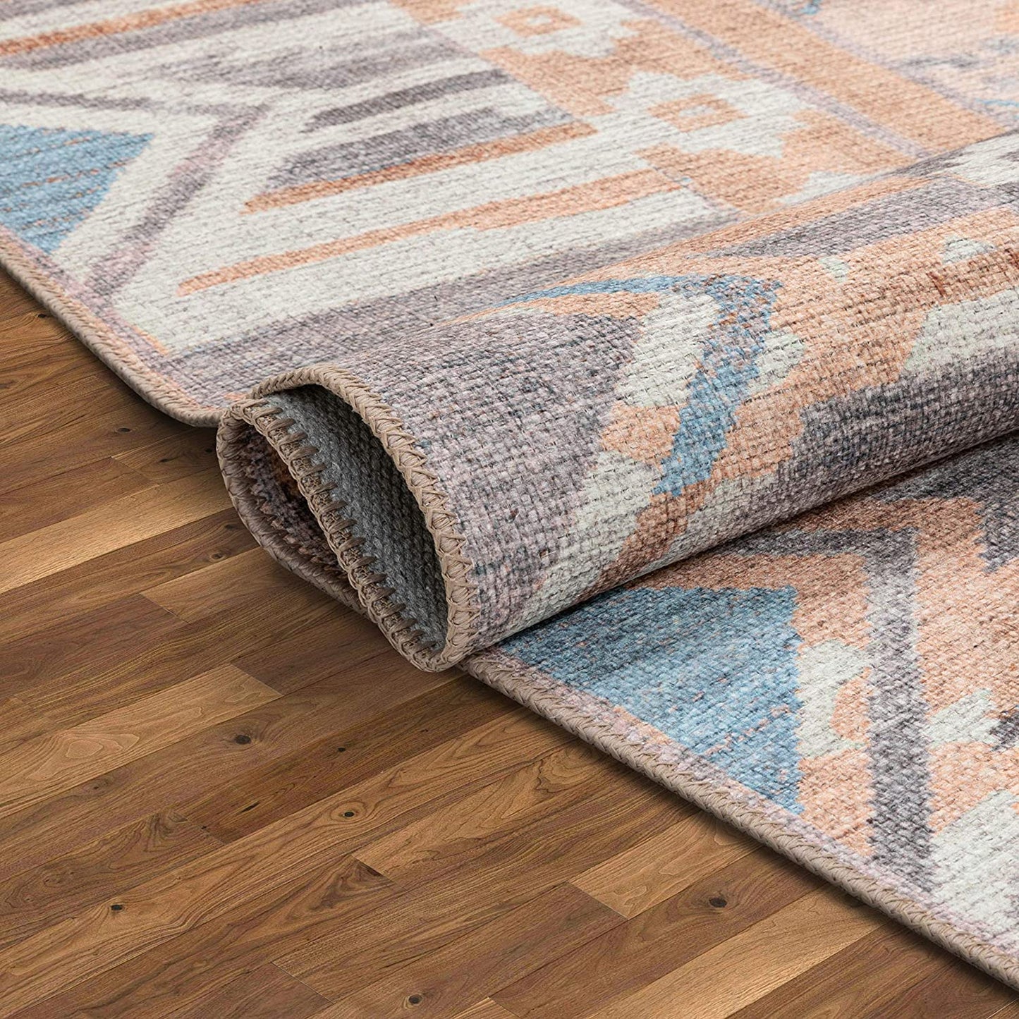 Boron Pink Machine Washable Vintage Distressed Area Rug