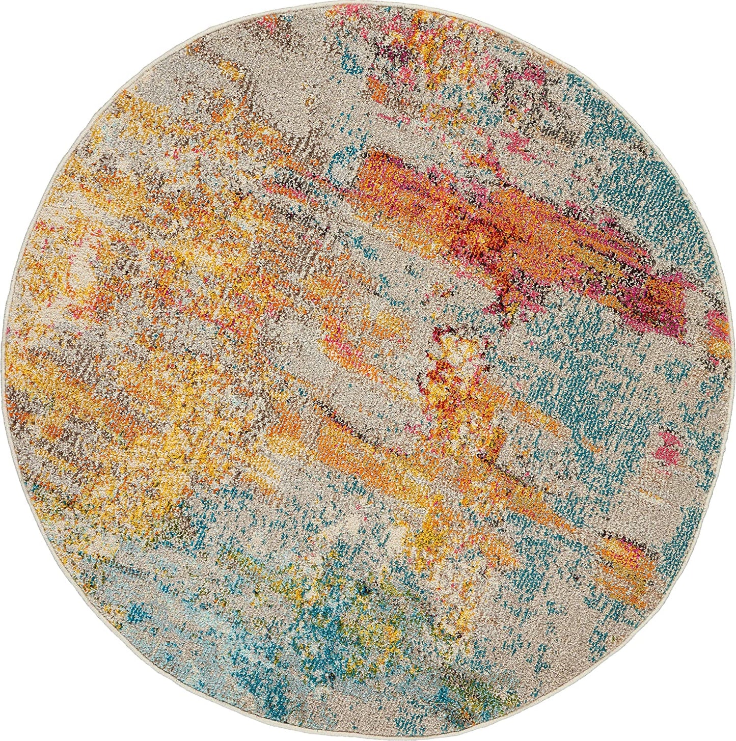 Modern Abstract Area Rug, Sealife Multicolor Grey