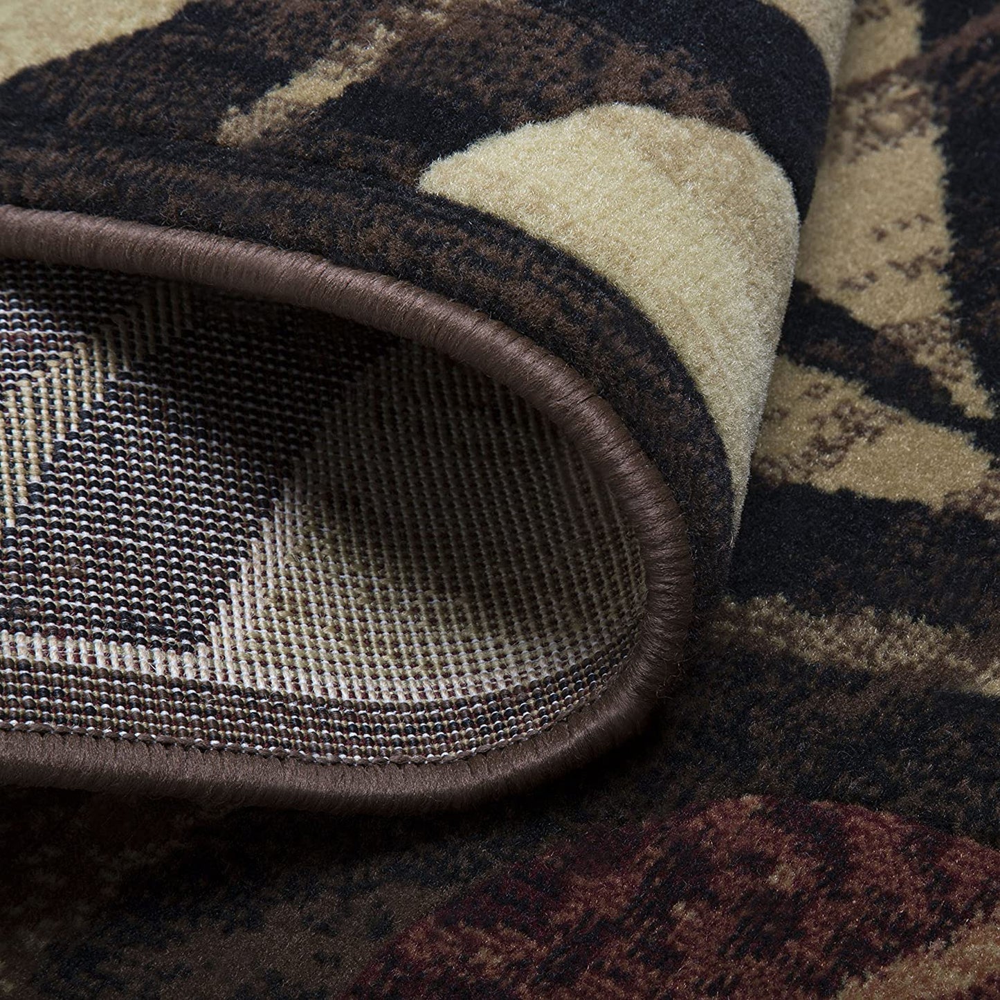 Contemporary Abstract Black Brown Beige Soft Area Rugs - Multiple Sizes