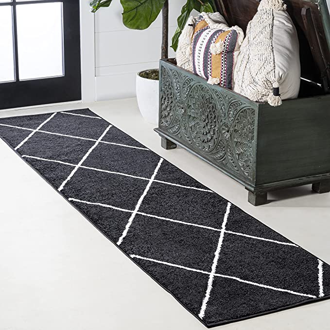 Minimalist Diamond Trellis soft Area Rug